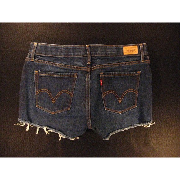 LEVIS 525 Womans Perfect Waist CUTOFF JEANS SHORTS 12P W 31 Denim Daisy Dukes St - Picture 2 of 11